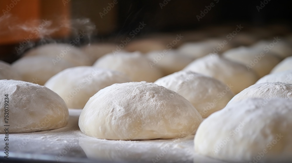 close-up of raw bread doughs in a bakery close-up of raw bread doughs in a bakery