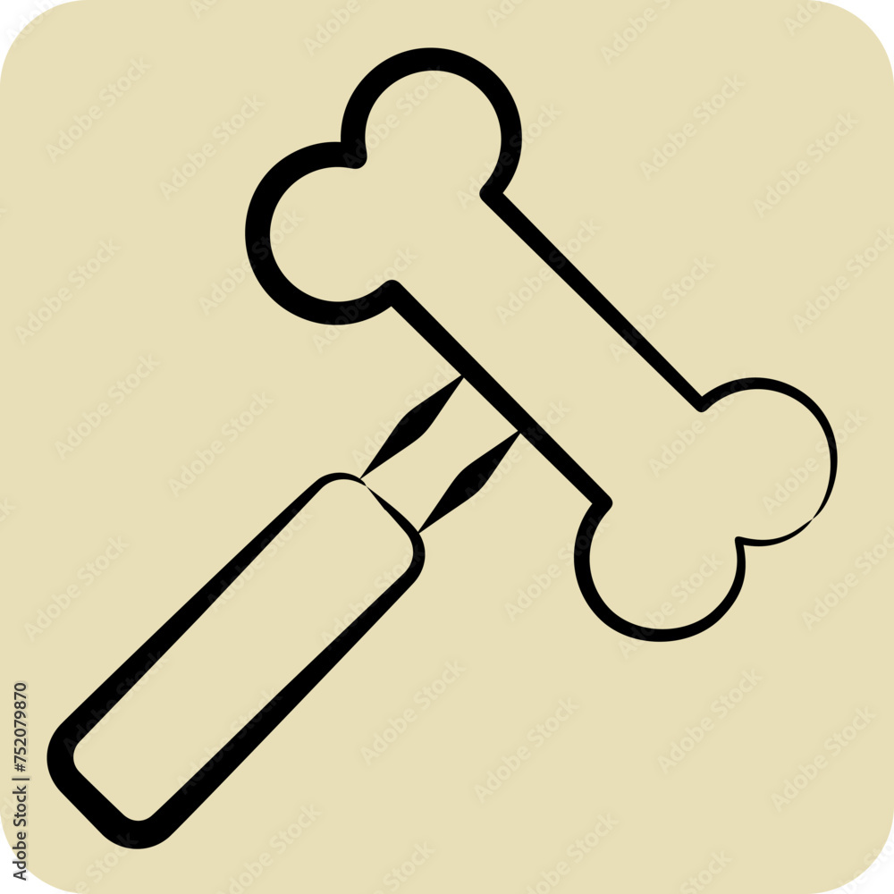 Icon Hammer. related to Orthopedic symbol. hand drawn style. simple design editable. simple illustration Icon Hammer. related to Orthopedic symbol. hand drawn style. simple design editable. simple illustration