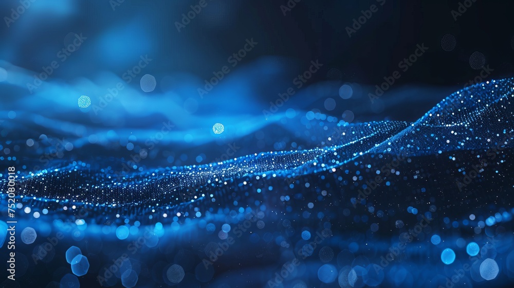 Mesmerizing dark blue abstract background with illuminated particles, perfect for modern designs Mesmerizing dark blue abstract background with illuminated particles, perfect for modern designs