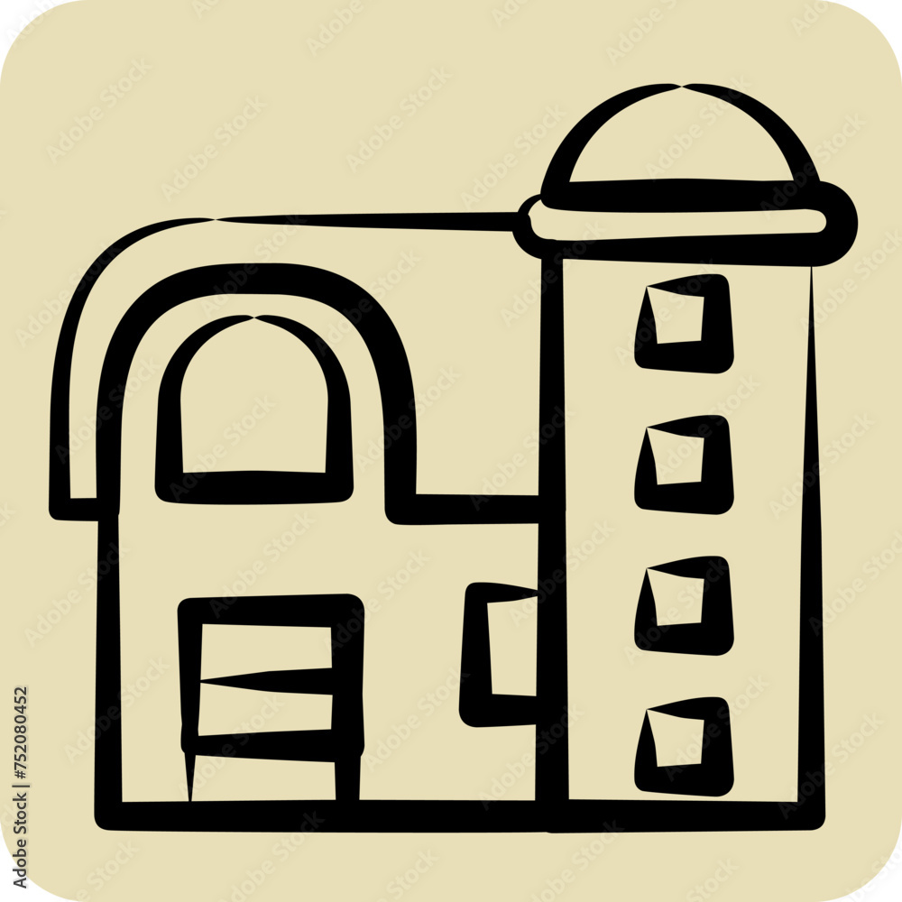 Icon Barn. related to Agriculture symbol. hand drawn style. simple design editable. simple illustration Icon Barn. related to Agriculture symbol. hand drawn style. simple design editable. simple illustration
