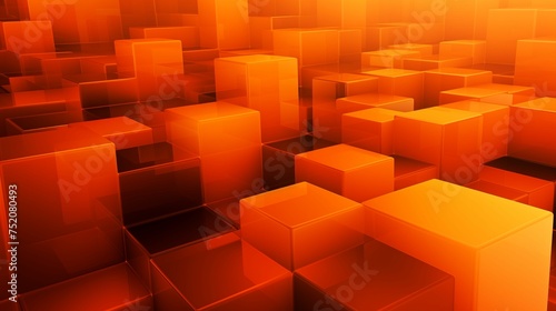 Background 3D cube patterns in vibrant orange colors.