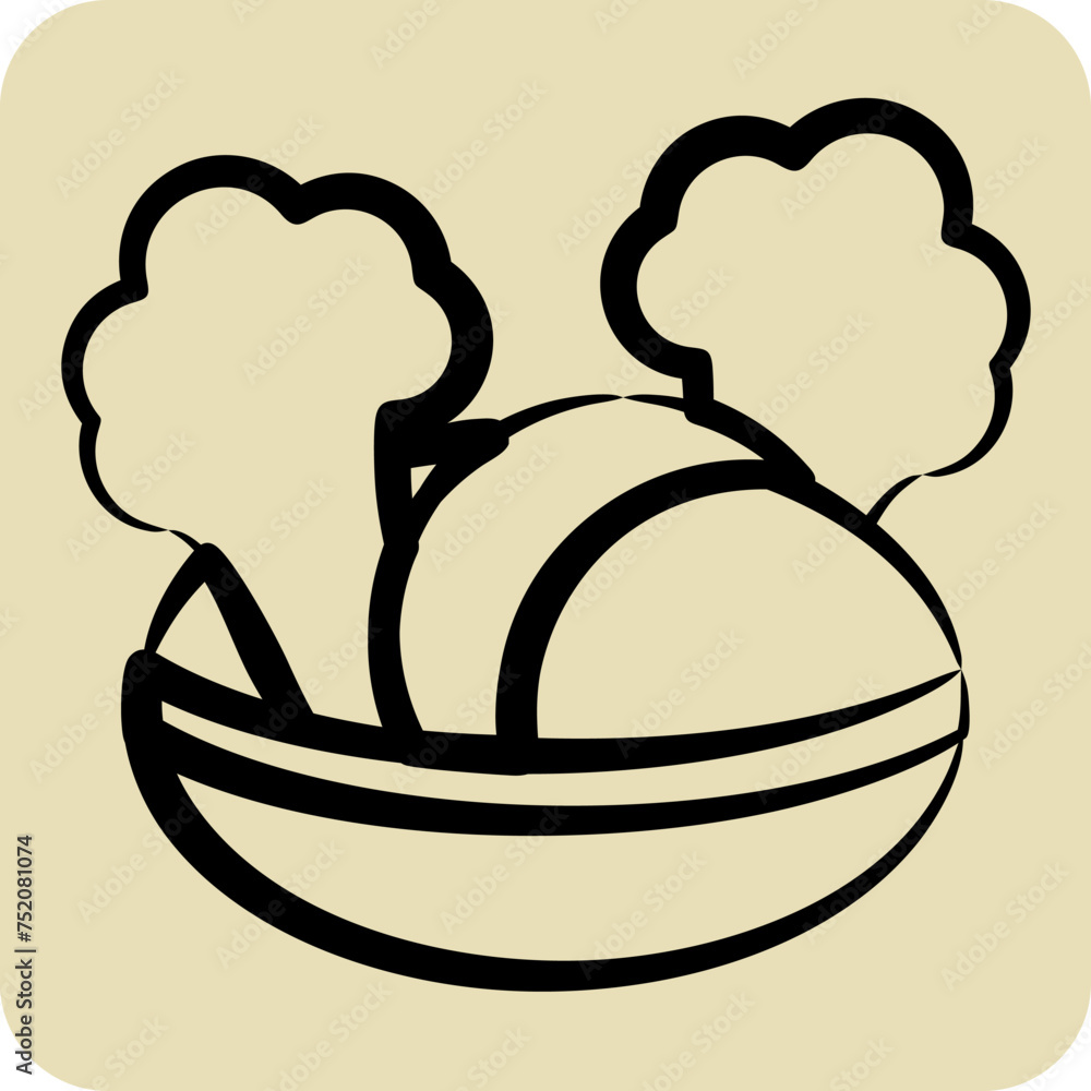 Icon Vegetables. related to Agriculture symbol. hand drawn style. simple design editable. simple illustration Icon Vegetables. related to Agriculture symbol. hand drawn style. simple design editable. simple illustration
