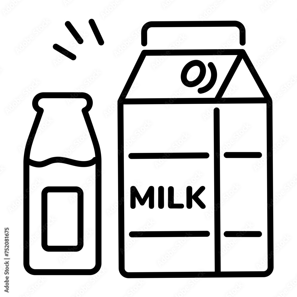 Here’s a linear icon of milk pint Here’s a linear icon of milk pint
