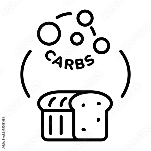 Editable line style icon of carbohydrates  photo