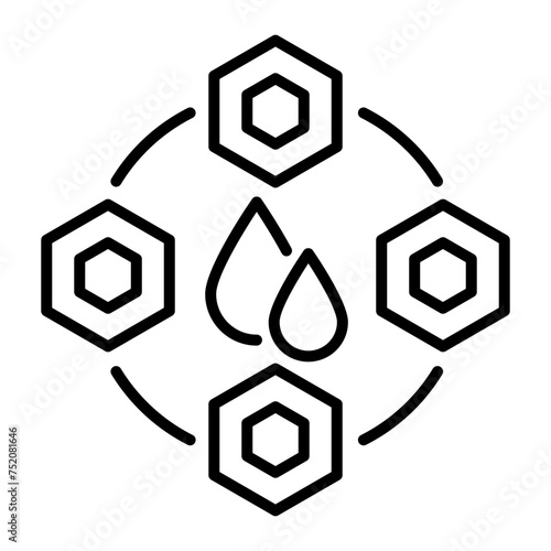 Editable line style icon of monounsaturated fat 