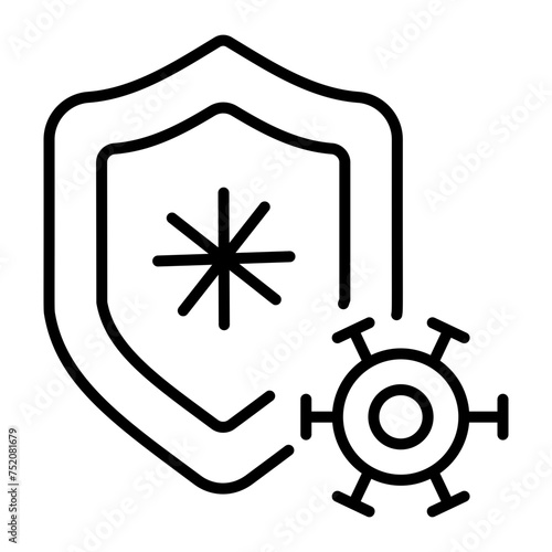 Check out linear icon depicting immunity shield 