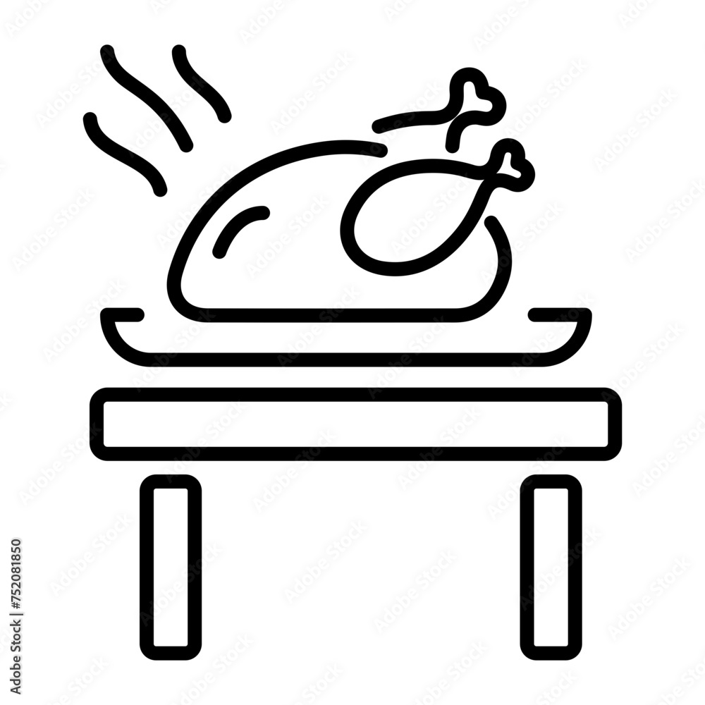 Check out linear icon of roasted chicken Check out linear icon of roasted chicken