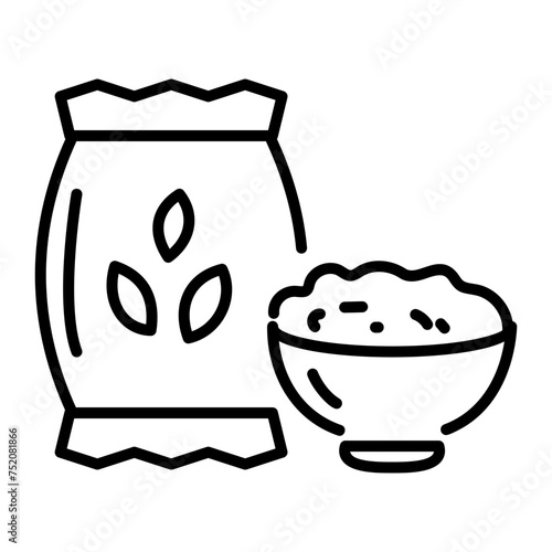Download linear icon of oats 