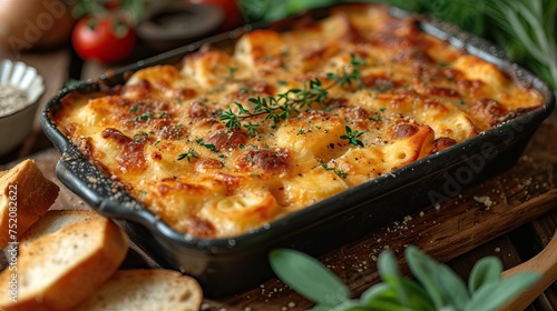 Lasagna Bologna, Italy, is a layered pasta dish with tomato sauce