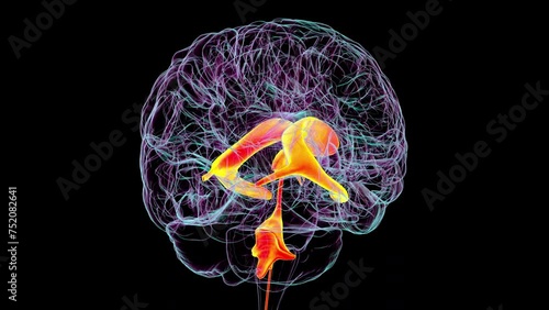 Ventricular system of the brain, animation photo