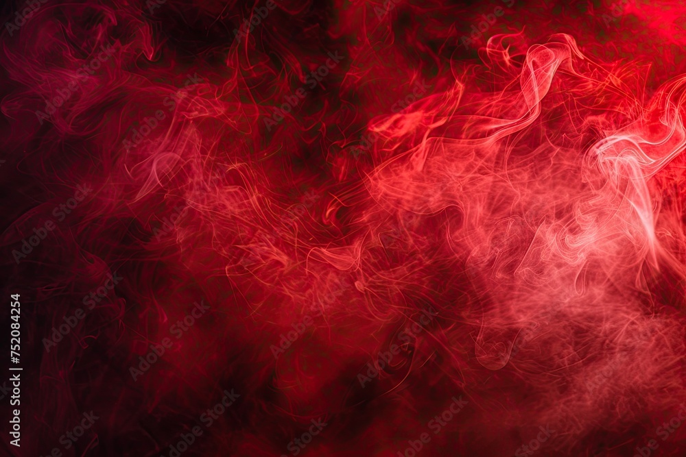 Red and pink smoke on a black isolated background.