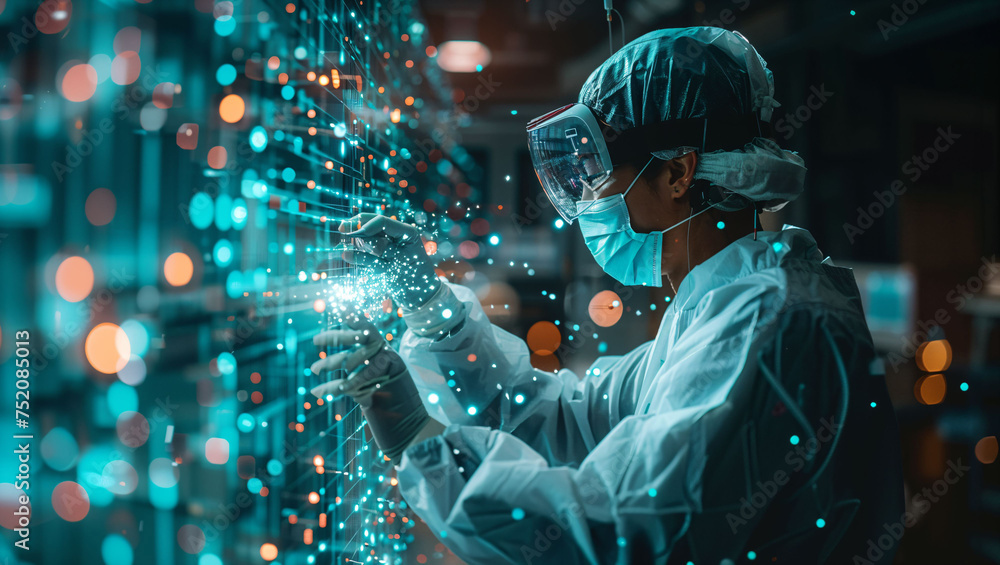Augmented reality in healthcare, medical training, futuristic treatment Augmented reality in healthcare, medical training, futuristic treatment