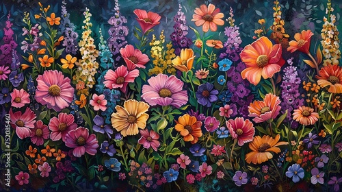 Colorful garden of florals a visual delight © Natthakan