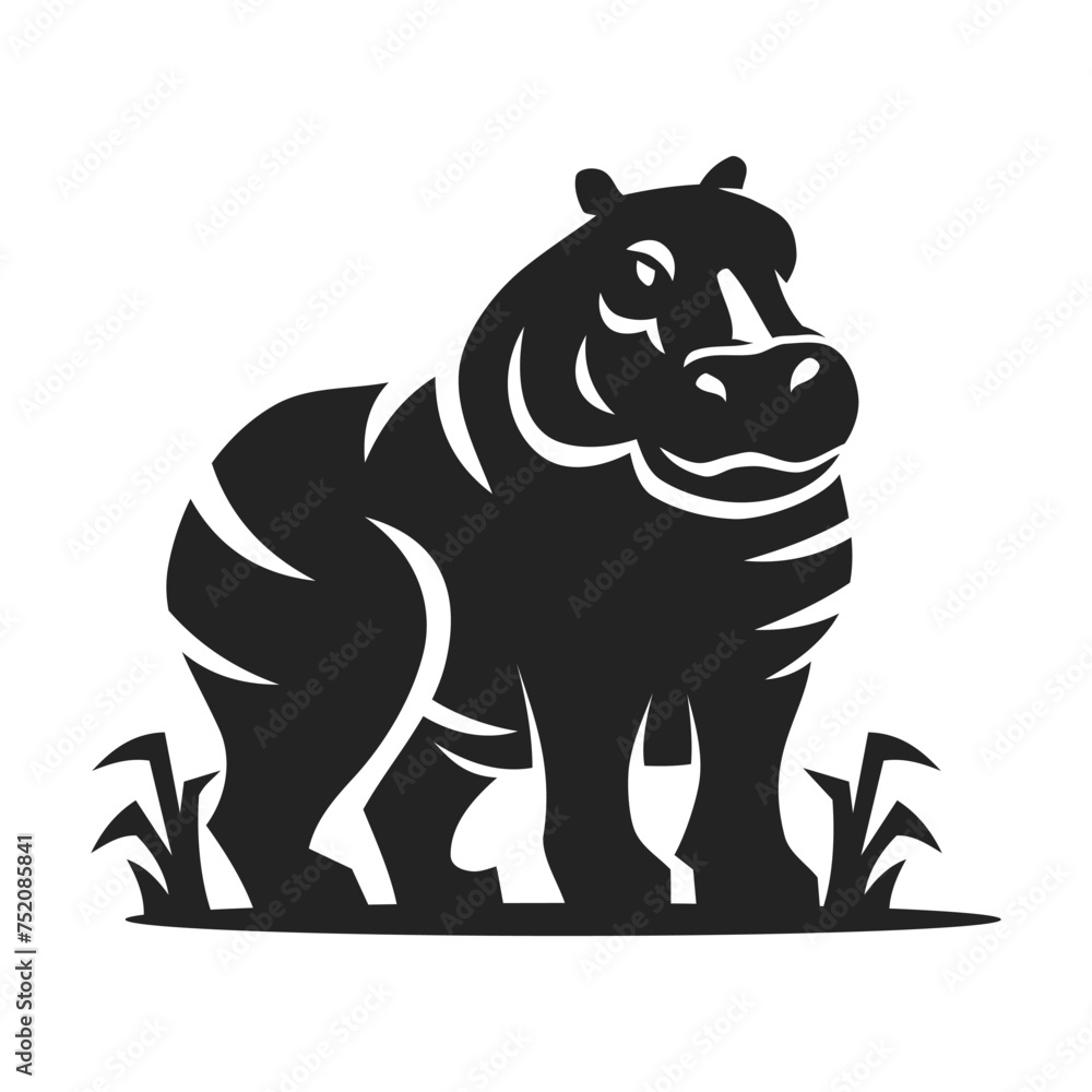 Fototapeta premium Hippo Logo template Isolated. Brand Identity. Abstract Vector graphic
