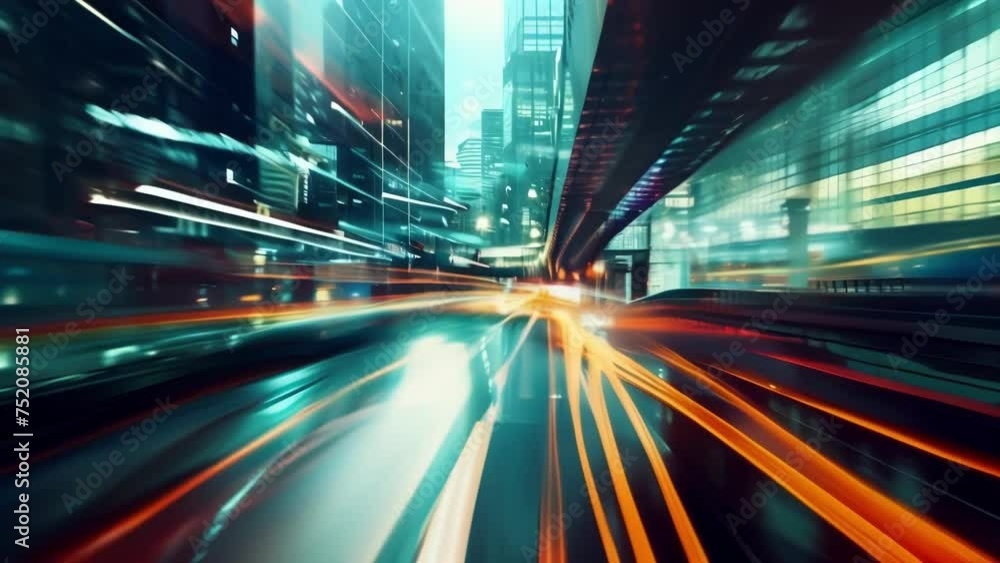 An abstract depiction of the urban landscape with long exposure streaks painting over the concrete roads and highways. An abstract depiction of the urban landscape with long exposure streaks painting over the concrete roads and highways.