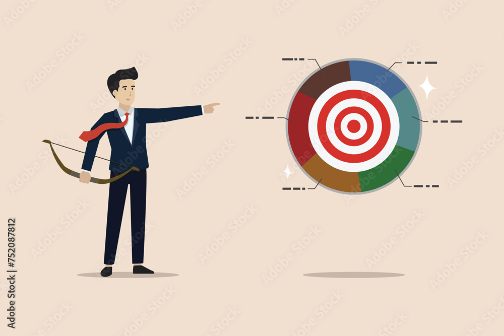 Brand strategy, tactic to reach goal target, challenge or professional skill to win business competition, marketing target concept, businessman plan to hit target. Brand strategy, tactic to reach goal target, challenge or professional skill to win business competition, marketing target concept, businessman plan to hit target.