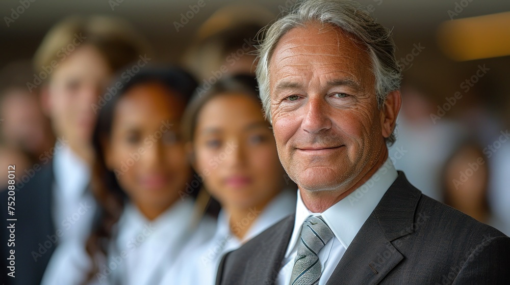 Close-up view of a person dressed in a suit and tie Close-up view of a person dressed in a suit and tie