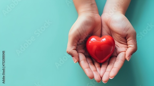 Human hands holding heart, love, health, hospital concept 