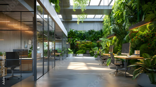 Office space with a vertical garden. High quality