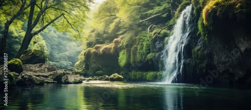 Serene Cascade: Majestic Wa...