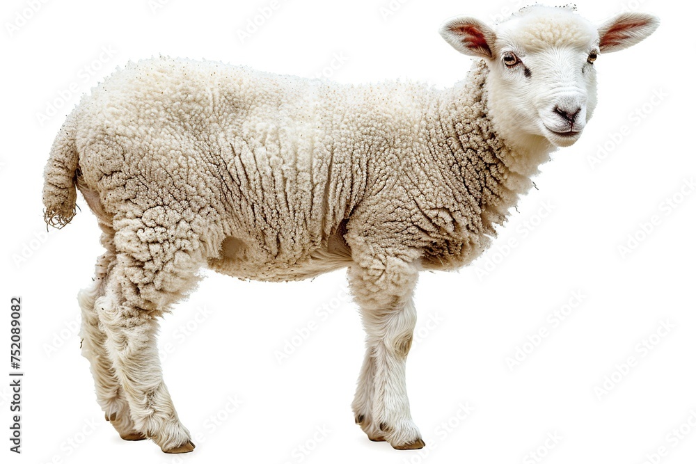 Baby Sheep Standing on Top of White Floor Baby Sheep Standing on Top of White Floor