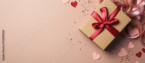 A Gift Box with a Red Bow a...