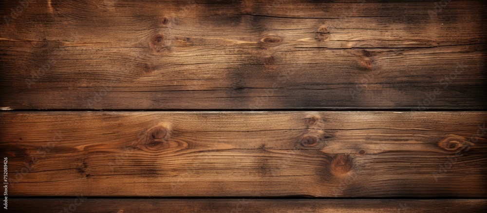 Fototapeta premium Rustic Wooden Wall with Rich Brown Texture - Interior Design Inspiration