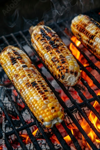 Corn on the Cob Grilling on a Grill