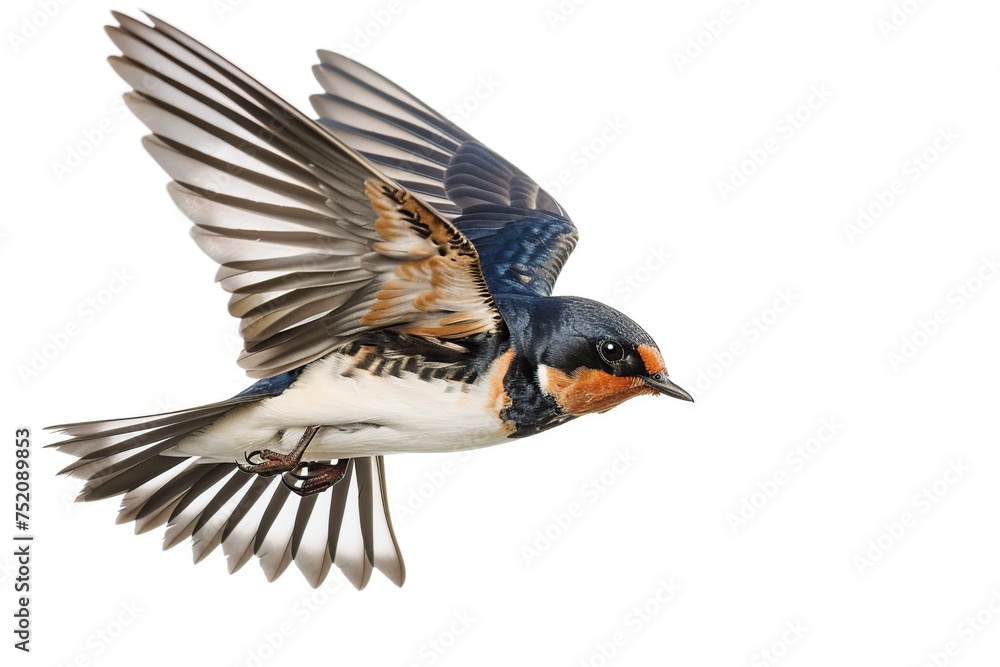 Bird Flying Through the Air With Wings Spread Bird Flying Through the Air With Wings Spread