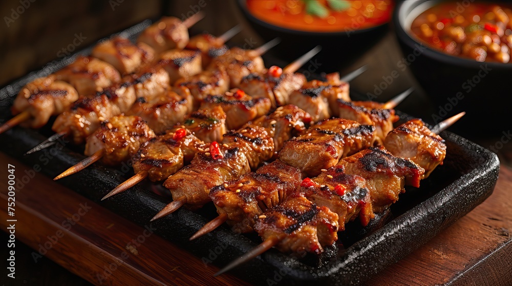 Sate Lilit Bali, Indonesia, is satay made from a mixture of fish meat, grated coconut and spices