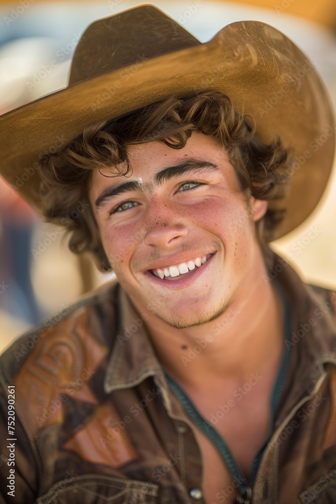 Smiling Man Wearing Cowboy Hat Smiling Man Wearing Cowboy Hat