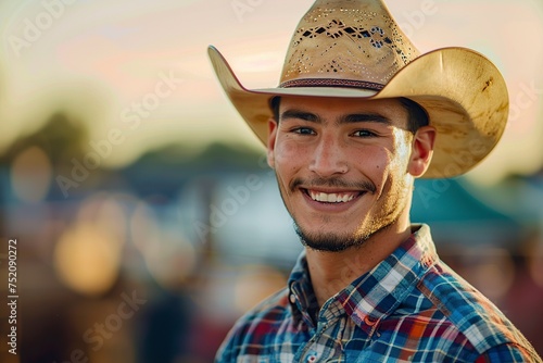 Smiling Man Wearing Cowboy Hat