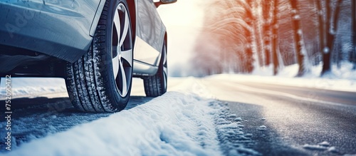 Winter Drive: Car Parked on...