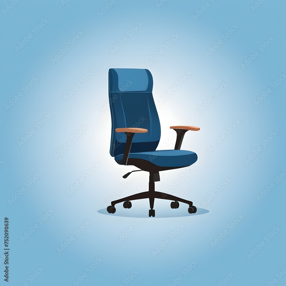 Fototapeta premium Desk chair on a blue background