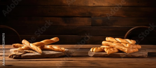 Rustic Bread Display on Tex...