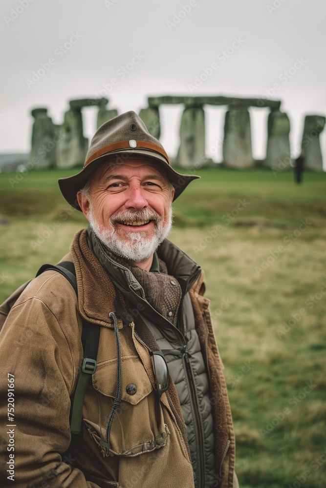 Man With Beard Standing in Front of Stonehenge