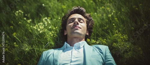 Young man basking in nature...
