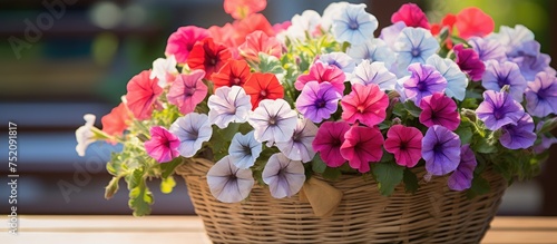 A Colorful Basket of Petuni...