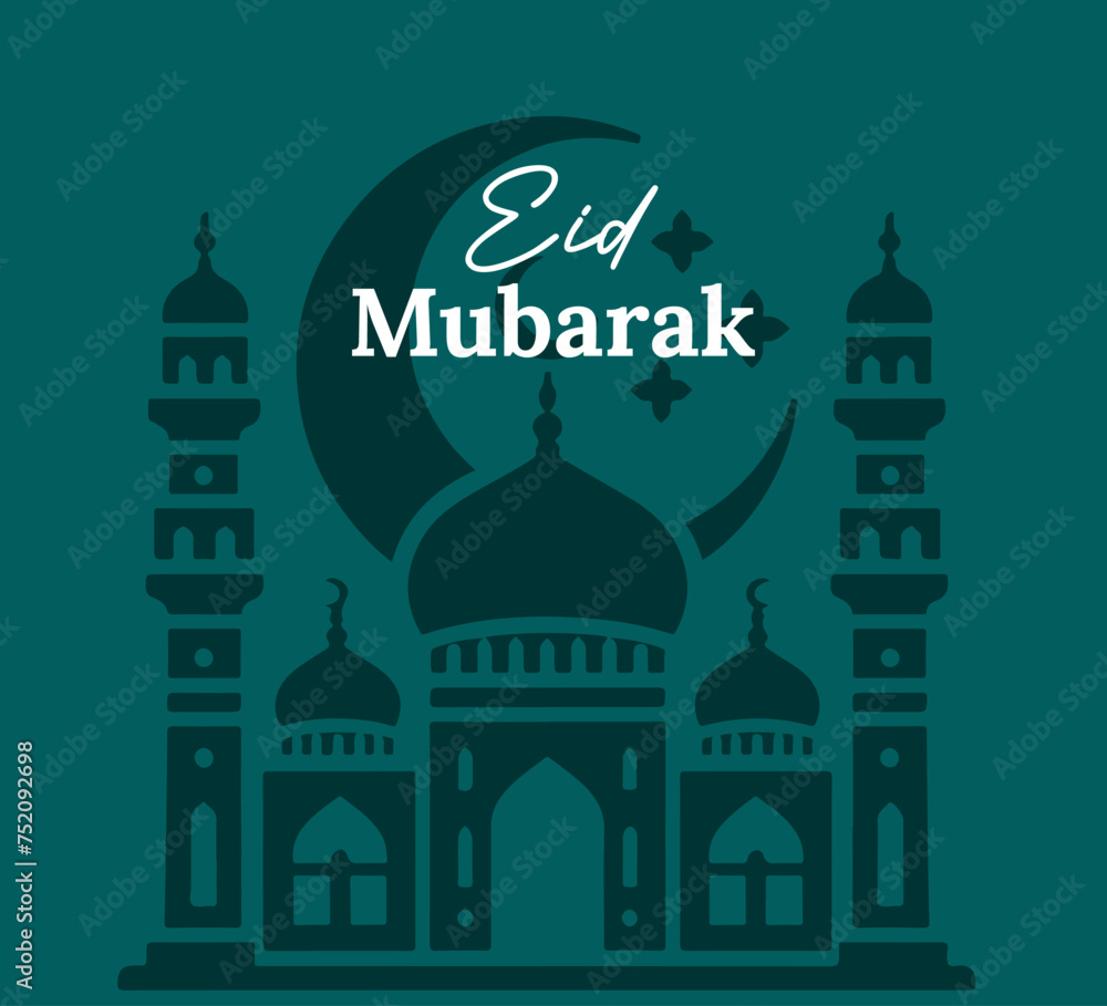 Eid Mubarak Greeting Card Hand drawn vector graphic