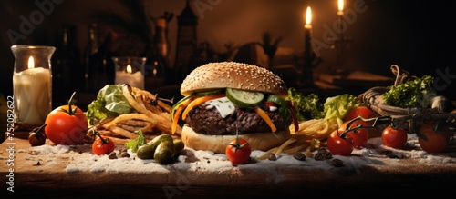Delicious Gourmet Hamburger...