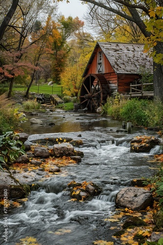 Stream Flowing Through Lush Green Forest