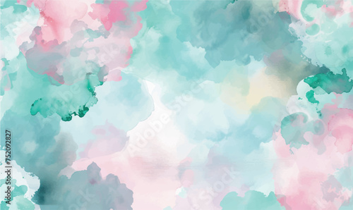 watercolor pattern pastel shades of pink, blue, and gray resembling soft and fluffy clouds in the sky photo