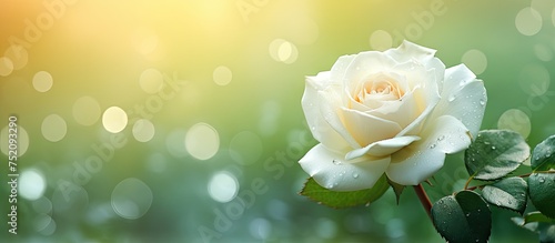 Elegant White Rose Blossomi...