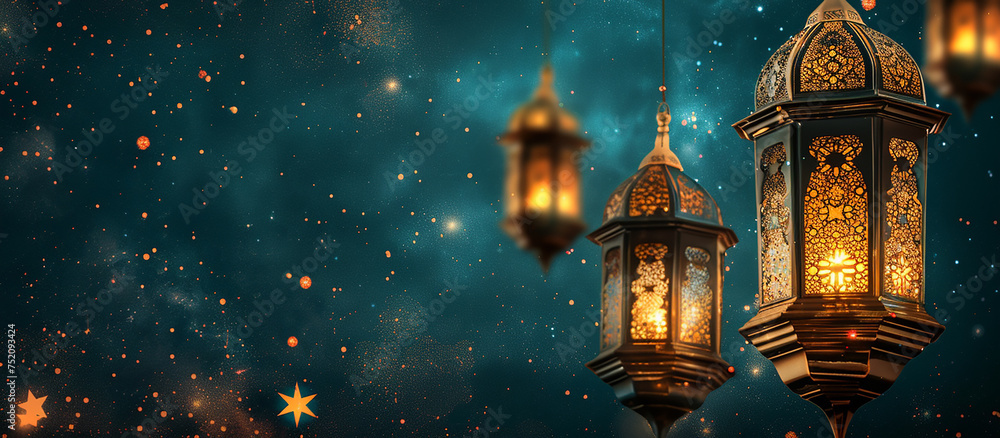 Ramadan Kareem religious background with mosque silhouettes reflected in serene sea,ramadan banner,ramadan holiday islamic Ramadan Kareem religious background with mosque silhouettes reflected in serene sea,ramadan banner,ramadan holiday islamic