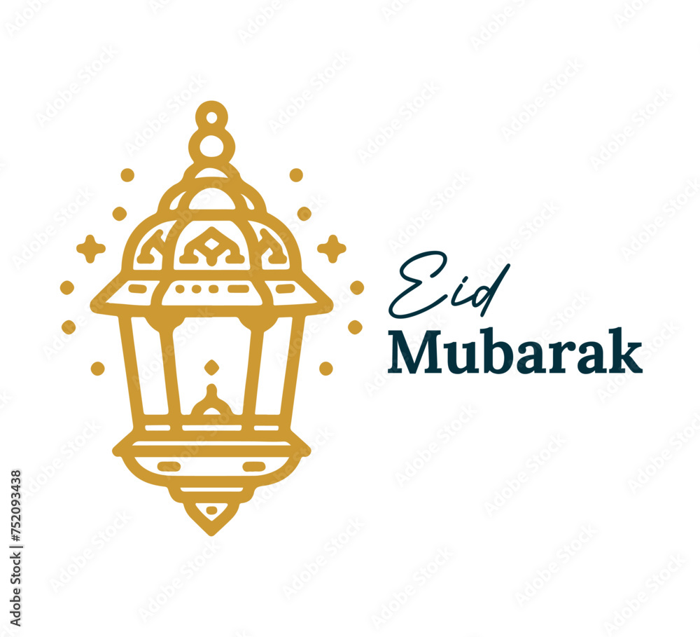 Eid Mubarak Greeting Card Hand drawn vector graphic