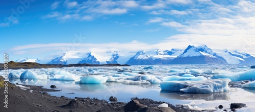 Glacial Ice Melting on Hill...