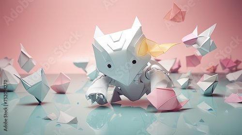 technology,origami, pastel, cute