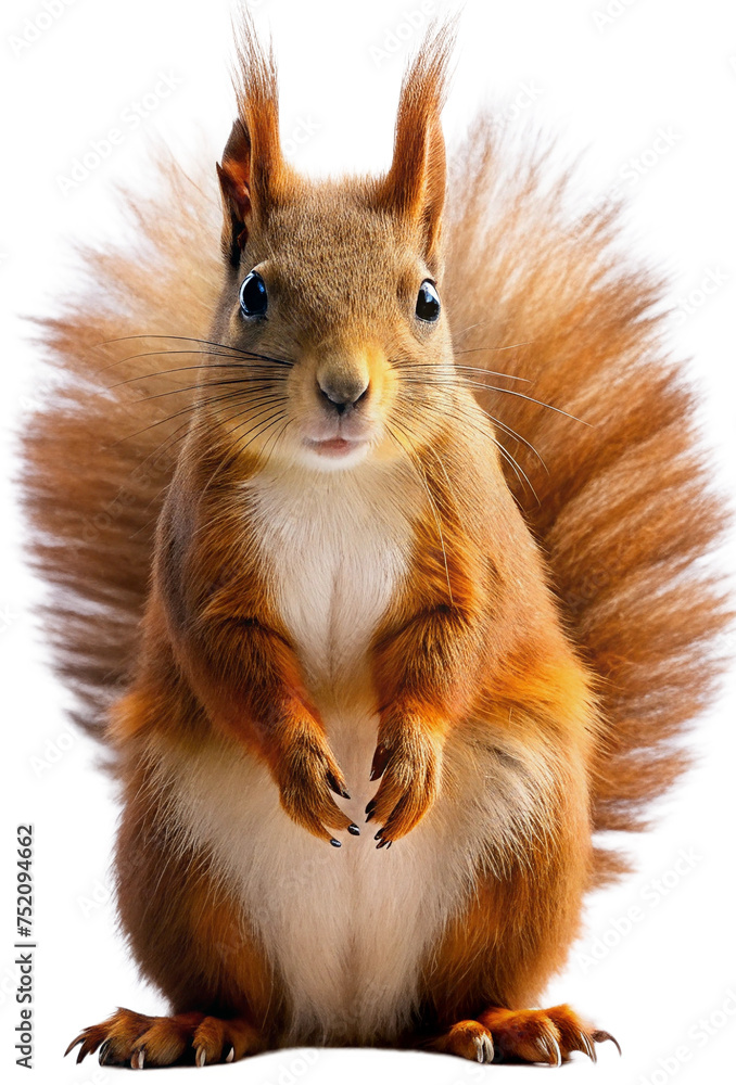 Fototapeta premium squirrel on a white background, generative ai