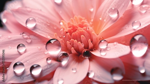 Abstract macro photo Artistic flower with water drops background