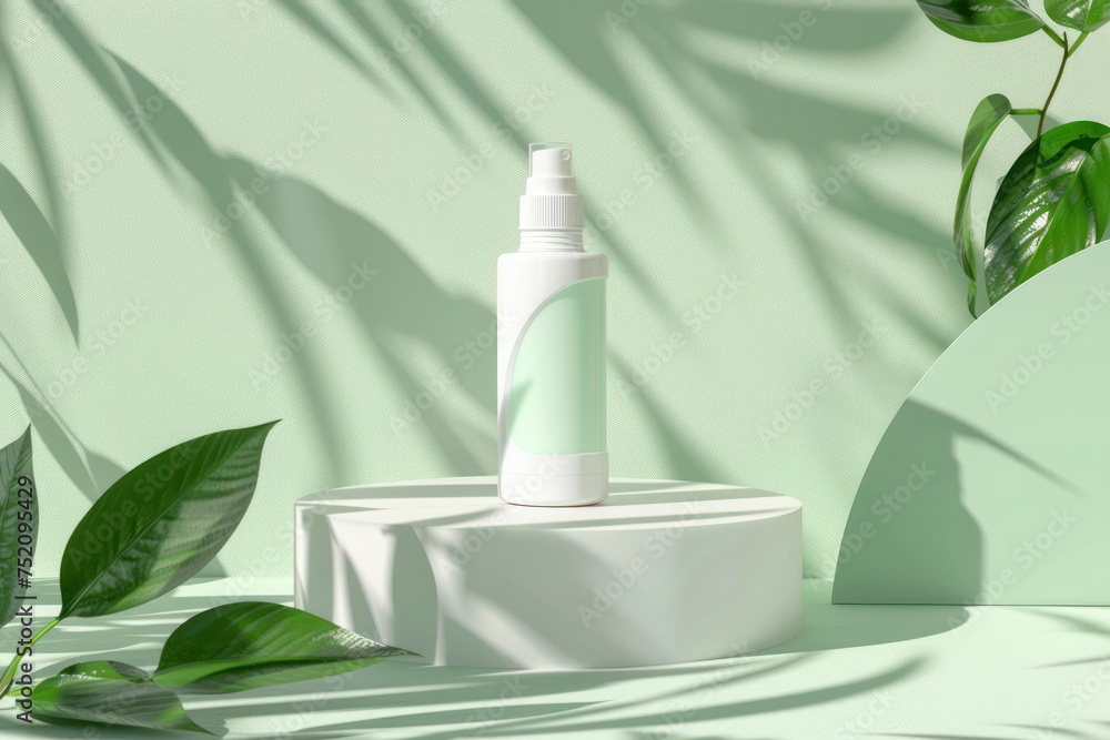 Blank cosmetic packaging mock-up on background with beautiful shadows. Blank cosmetic packaging mock-up on background with beautiful shadows.